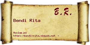 Bendi Rita névjegykártya